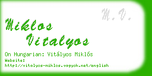 miklos vitalyos business card